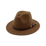 정장모자 가을 겨울 모직 플랫 페도라 모자 여성 유럽 미국 단색 간단한 교회 파티 H7555