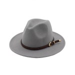 정장모자 가을 겨울 모직 플랫 페도라 모자 여성 유럽 미국 단색 간단한 교회 파티 H7555