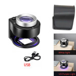 60X 더블 레이어 광학 돋보기 395nm 자외선 휴대용 돈 우표 보석 검사를위한 읽기