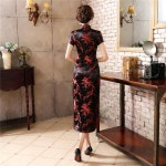 블랙 여자의 긴 Cheongsam 중국어 번체 스타일 드레스 Qipao S M L Mujer Vestido