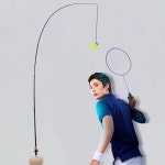 재밌는 셀프 배드민턴 스윙연습기 트레이닝 키트 셔틀콕포함 길이조절
