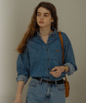 틸아이다이 틸아이다이 Button-down washing denim shirt