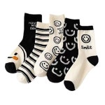 사계절 큐티 스마일 중목양말 5켤레 양말 세트 5종 1세트