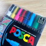 Uni Posca 8C 페인트 마커 펜 미세 포인트 페인팅 마킹 드로잉 그래피티 아크릴 수성 8 색 0 9-1 PC-3M