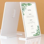 카페 메뉴판 꽂이 안내판 아크릴 테이블L자형 A4 4개