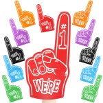 WETTARN 12개 GIANT FOAM FINGER 18 학교 IT 스포츠 축구 게임 치어리딩 장비용 범용 폼 핸드 벌크