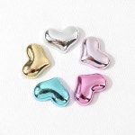 비즈아이 아크릴부착형 하트 21x16mm 메탈도금 1개 6634-20