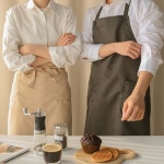 공유 바리스타 앞치마 카페무드 방수 카페 레스토랑 베이커리 주방 공방 미용 미술학원 다용도 심플 모던앞치마 예쁜앞치마 1개