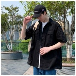 남성반팔셔츠 2컬러 1P 카모 남자 여름 남방 셔츠 블랙XL x000D