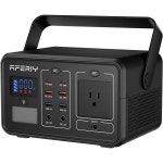 AFERIY 휴대용 발전소 224Wh 태양광 발전기 AC 콘센트 2개홈 백업 비상 야외 캠핑용 출력 포트 10개 1200W