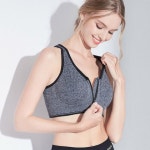 여성 편한 앞지퍼 스포츠브라탑 크롭탑 요가 필라테스