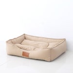 강아지 라일락 사각 쿠션 도트베이지 대형 1P 하우스