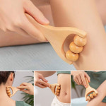 나무 테라피 바디 마사지 도구 발 얼굴 어깨 목 핸드 푸시 롤러 마사지기 진정