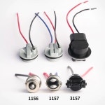 자동차 와이어 T10 7440 7443 LED 전구 와이어링 소켓 거치대 1156 1157 3157 남성 여성 브레이크 라이트