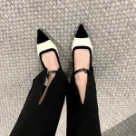 여성 데일리 구두 플랫 슈즈 토캡 메리제인 투톤 신발