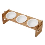 강아지 4단조절 식기 3구 1P 고양이 밥그릇 물그릇