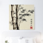 난초 대나무 국화 매화 꽃 그림 매란국죽 사군자 동양화 수묵화 캔버스 액자 42 재복 묵죽도
