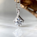 가공 랩다이아목걸이 1캐럿 다이아 리본 IGI