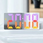 LED 컬러탁상시계 소리인식 알람 온도 미러 무소음
