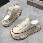 여성 베이직 캔버스 통굽 뮬 스니커즈 블로퍼 운동화