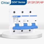 Chtail MCB 1-4Poles 63 80 100 125a 4 상 공기 스위치 AC 63-125amp din 레일 C 유형 DZ47-125 230400V