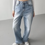 다잇템 여자 보이프렌드핏 연청바지 세미와이드 논스판 팬츠 16235237 588872