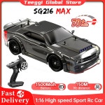 LED 1 16 브러시리스 RC 드리프트 카 MAX 70 km h 또는 4WD 고속 레이싱 몬스터 트럭 어린이 SG216