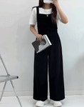 쿠키마루 토토 와이드 점프슈트 무지 멜빵팬츠