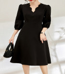 수입 여성의류 데일리 일상룩 미시옷 물결 브이넥 A라인 원피스 w걸즈