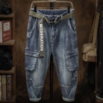 남성융기모청바지 기모청바지 남성용 캐주얼 카고 청바지 남자밴딩청바지 남자기모청바지