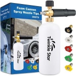 Twinkle Star Foam Cannon 1L 병 스노우 폼 랜스 14 퀵 커넥터 압력 세척기용 노즐 팁 5개