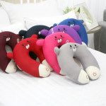 국산 C형 수달 목베개 목쿠션