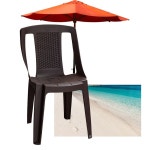 비치 야외용 플라스틱 의자 편의점 포장마차 다크브라운1개