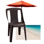 비치 야외용 플라스틱 의자 편의점 포장마차 다크브라운1개