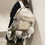 전면 메쉬 2개 파우치 캐주얼 학원 학생 백팩