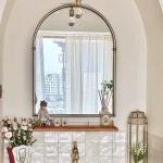 레트로 스테인레스 거울 스테인리스 인테리어 아치 벽걸이