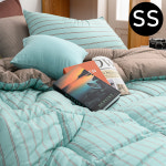 해피니 마크 소프트마이크로 차렵이불 베개커버세트 슈퍼싱글 민트 베개솜 별매