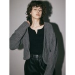 이엠엠 Cable Bolero Knit Cardigan Charcoal