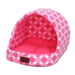 강아지 동글이 하우스 도트핑크 중형 1P 숨숨 동굴집