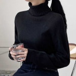 여자 목폴라 데일리 티셔츠 니트 클래식 터틀넥 따뜻