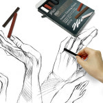 전문가용 압축 목탄 드로잉 데생 크로키 소묘 콘테 6색 세트