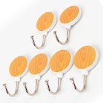 6P 우드무늬 행거 후크 걸이 홀더 고리 부착식 옷 수건