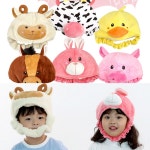 보들보들 역할극 농장 동물모자 6종 유아용 가정보육 유치원