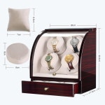 치요다 시계 와인더 4개 3개 저장 공간 큐엣 마부치 모터스 LCD 디스플레이 제어 화면 브라운01