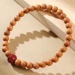 복숭아나무 연꽃 조각 염주 팔찌