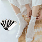 레이스 패턴 포인트 양말 망사 프릴 시스루 여름 양말 SOWT7164