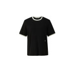 비뮤즈맨션 파슨스 비뮤즈맨션 Ribbed binding B point T-shirt - BE23HSTP005BK LE1216515260