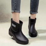 런칭 여성 발목 장화 미들 레인부츠 논슬립 방수 부츠 레인슈즈 워터슈즈 신발 07