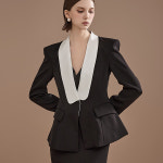 딘트 딘트 페이 숄카라 배색 싱글 자켓 J2217