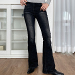 즈본 스톤워싱 슬림 스키니핏 여성 부츠컷 청바지 J2010